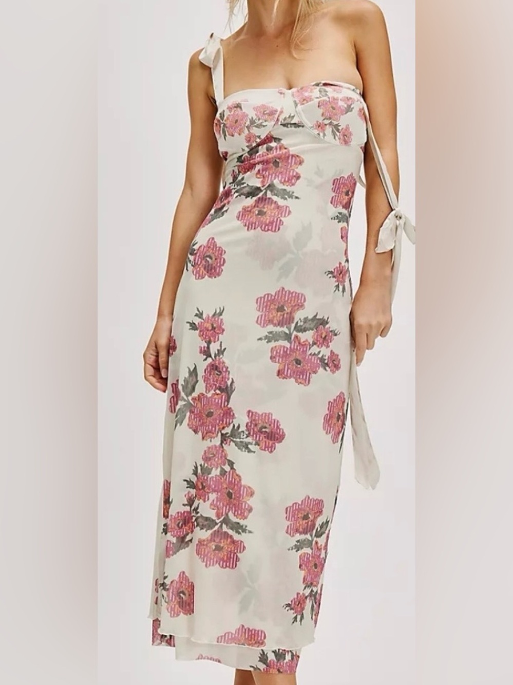 NWT!!! Free People Got Glam Floral Midi Slip Dress